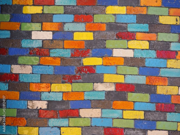 Obraz Painted brick wall surface for background.