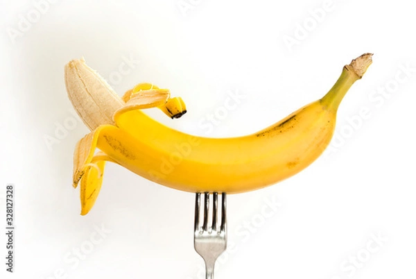 Obraz Banana on a metal fork