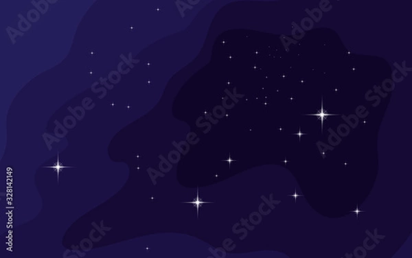 Obraz Vector space background . Cute flat style template with Stars in Outer space