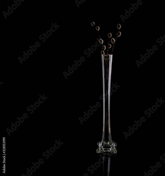 Obraz Glass objects on a black background