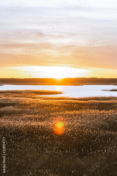 Obraz Sunset over lake