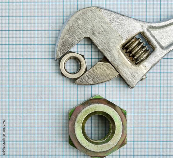 Obraz Technical subject is on the background millimeter paper