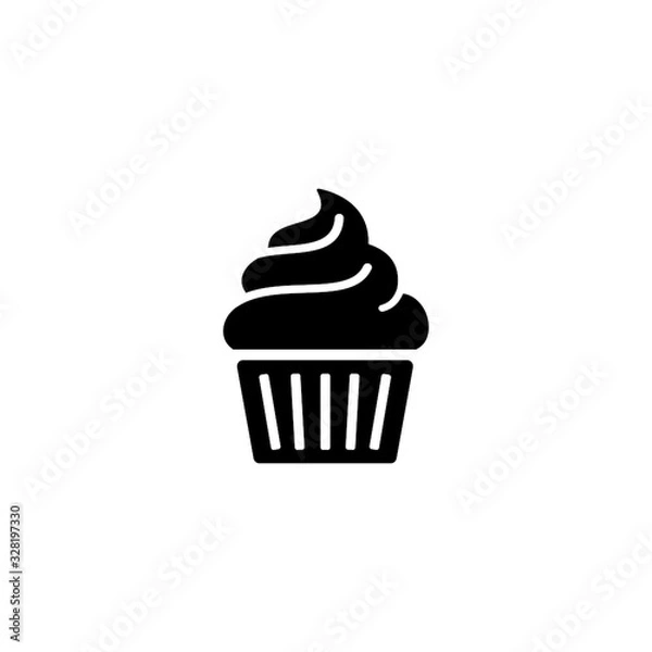 Obraz Simple cupcake flat icon design vector