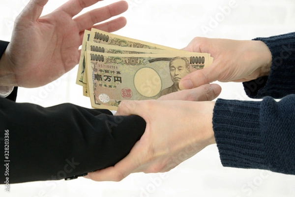 Fototapeta 賄賂を拒むビジネスマン