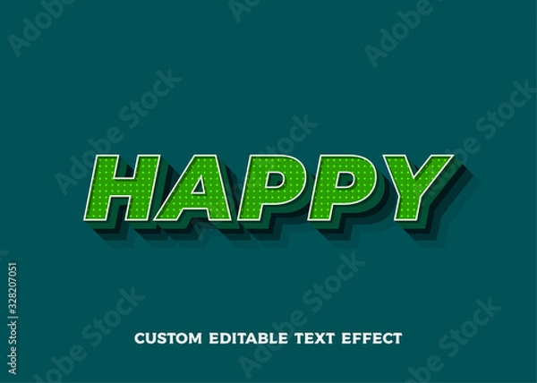 Obraz Happy - 3d Illustrator Text Effect font Style