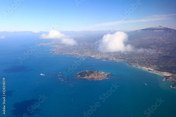 Fototapeta 비행기에서 내려다 본 섬