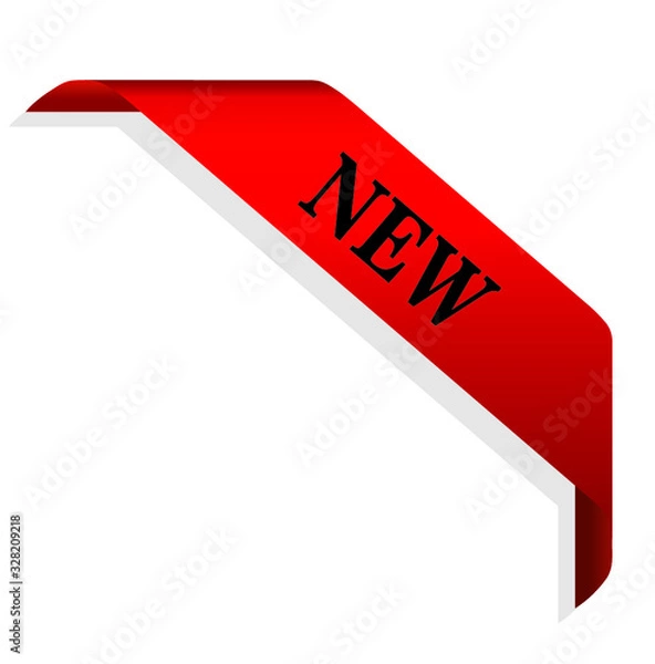 Fototapeta New red sticker icon with a white background