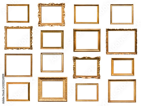 Fototapeta set of various horizontal baroque painting frames