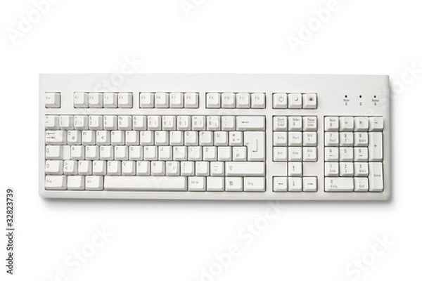 Fototapeta Biała klawiatura komputerowa