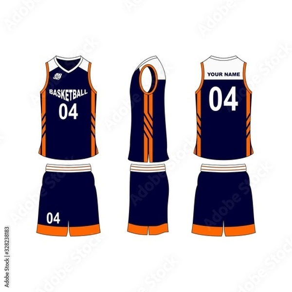 Fototapeta Basketball jersey set template collection.