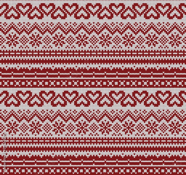 Obraz Vector seamless Christmas knitted patten.