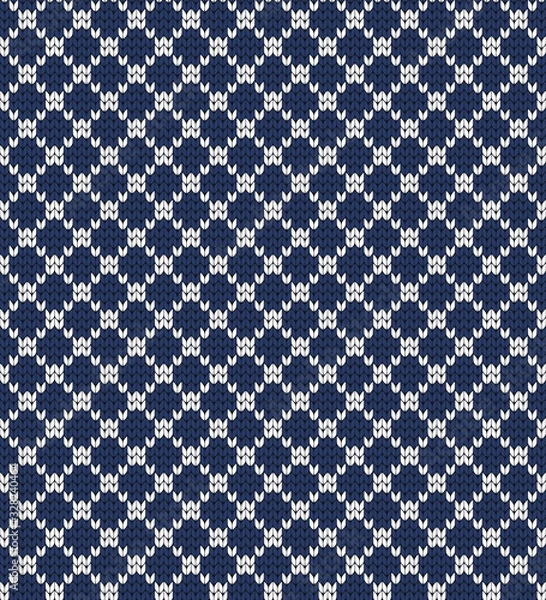 Obraz Knitted vector seamless geometric pattern.