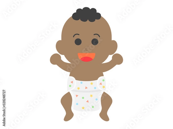 Fototapeta 黒人の赤ちゃんのイラスト
