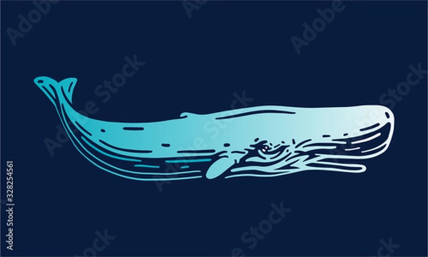 Obraz sperm whale on dark background