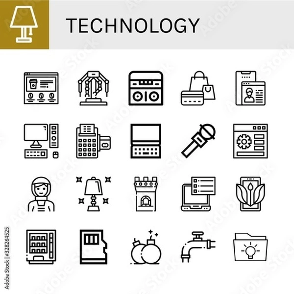 Fototapeta Set of technology icons