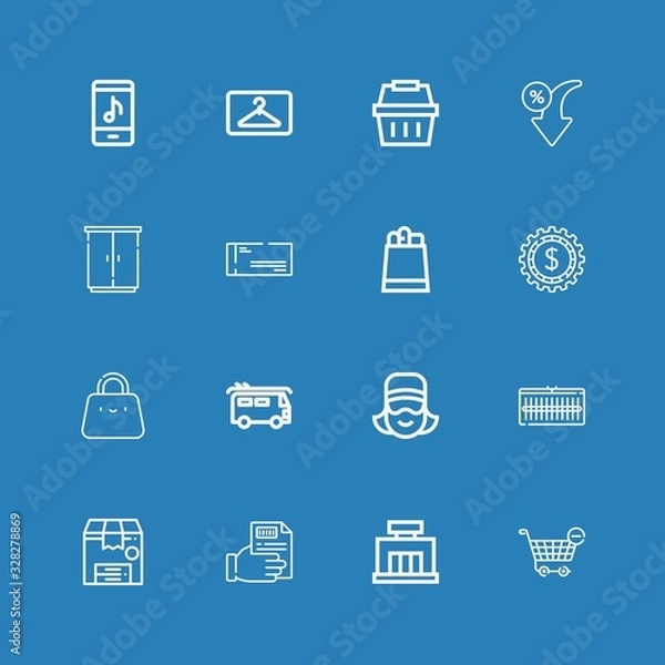 Fototapeta Editable 16 retail icons for web and mobile