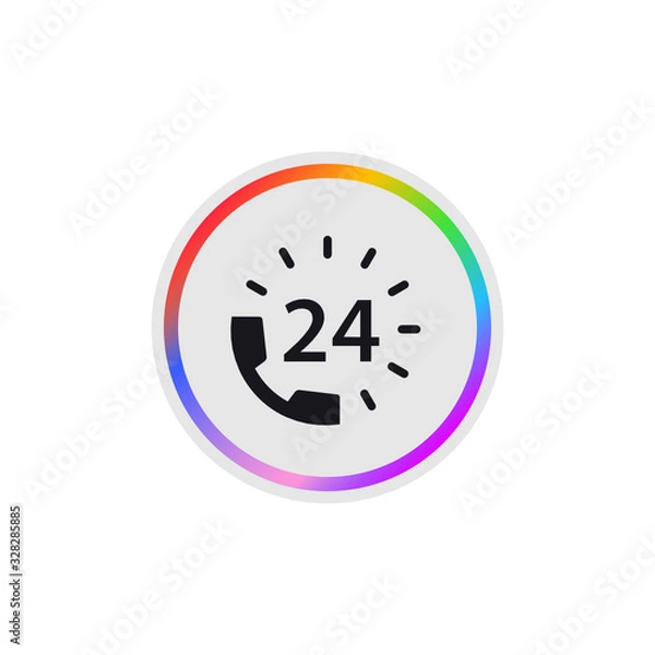 Fototapeta 24 Hour helpline -  Modern App Button