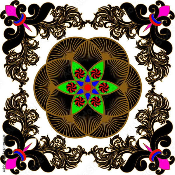 Obraz seamless pattern flower motif