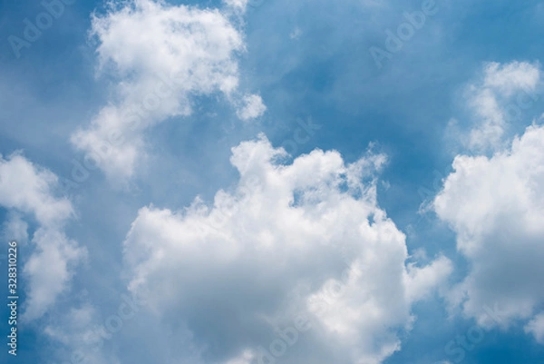 Obraz Sky clouds. Sky with clouds weather nature cloud blue. Beautiful blue sky with clouds background.