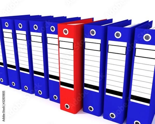 Obraz red and blue folders