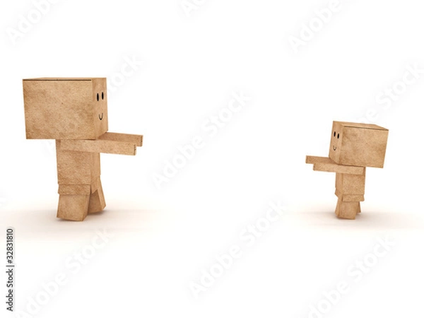 Obraz Cardboard family meet