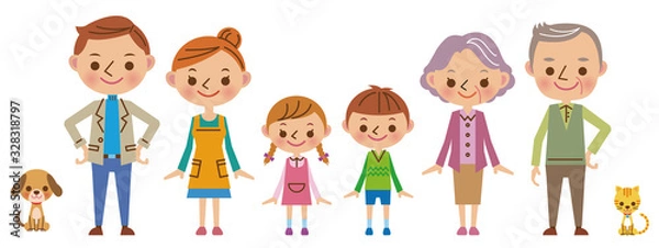 Obraz 手をつなぐ仲良し3世代家族