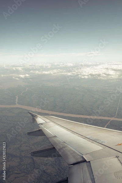 Obraz aerial view from airplane