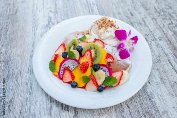 Fototapeta フルーツのパンケーキ