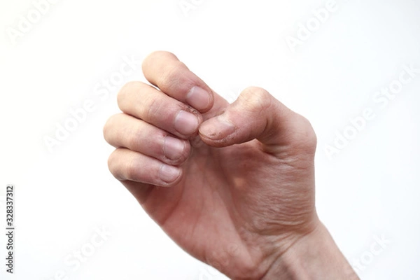 Obraz dirty hand isolated on white background