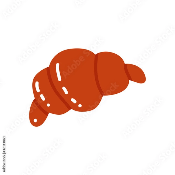 Obraz Croissant icon in flat cartoon style. Vector illustration