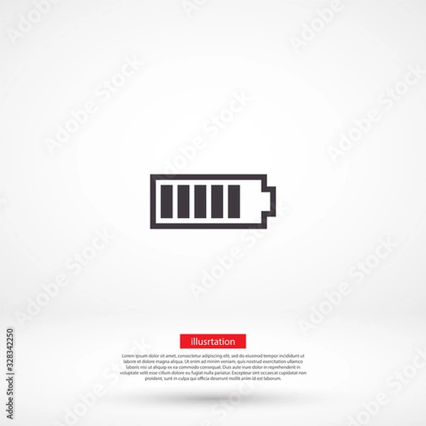 Fototapeta Battery vector icon , lorem ipsum Flat design