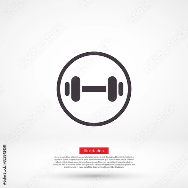 Fototapeta Dumbbel vector icon , lorem ipsum Flat design