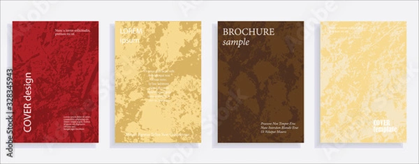 Fototapeta Minimalistic cover design templates. Set of layouts for covers of books, albums, notebooks, reports, magazines. Vintage texture gradient effect, flat modern abstract design. Grunge mock-up texture