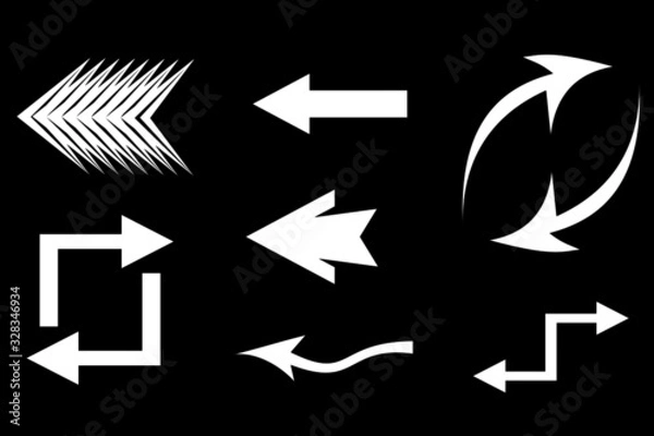 Obraz Set of black vector arrow.arrow vector illustration and colection.arrows vector icon