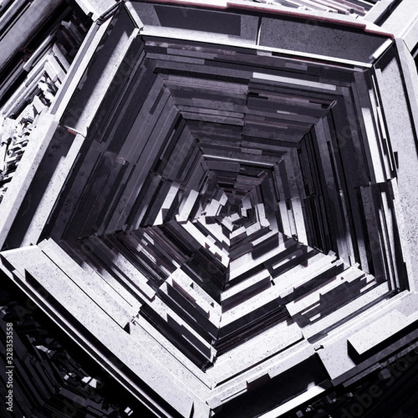 Fototapeta Light abstract sci-fi background - 3D Rendering