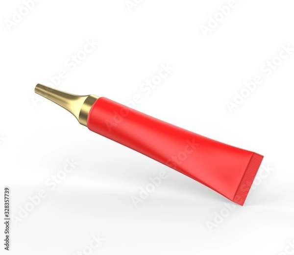 Fototapeta Blank cosmetic tube for for branding and design. 3d render illustration.