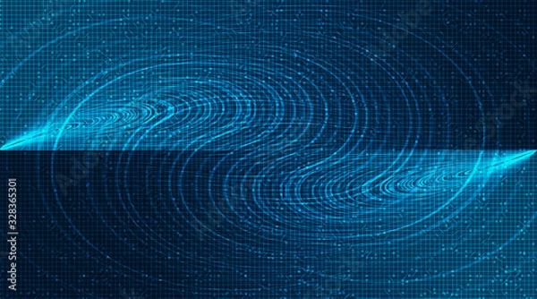 Fototapeta Waving Speed Line on Technology Microchip Background,Hi-tech Digital and Internet Concept design,Free Space For text in put,Vector illustration.