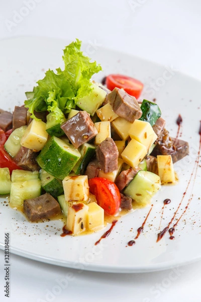 Obraz salad with meat and vegetables