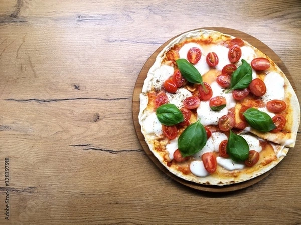 Fototapeta bruschetta with tomato and basil