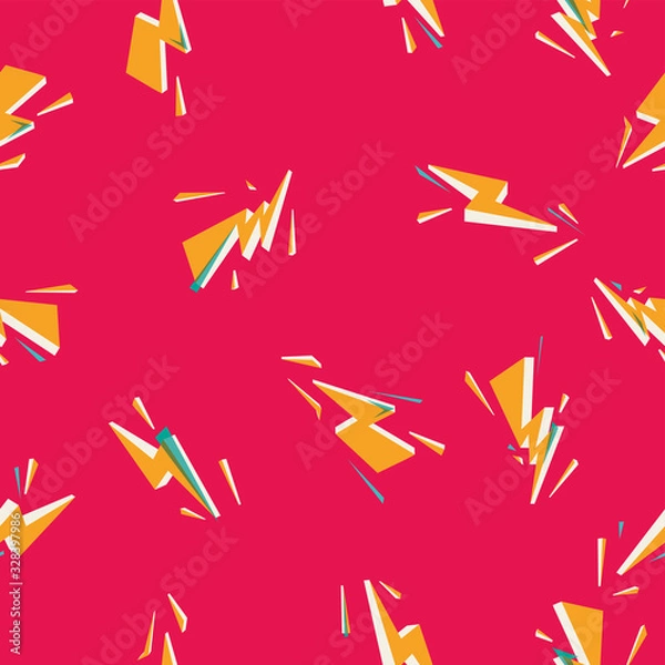 Fototapeta Cartoon seamless background with bolt pattern colored with flashing colors.
