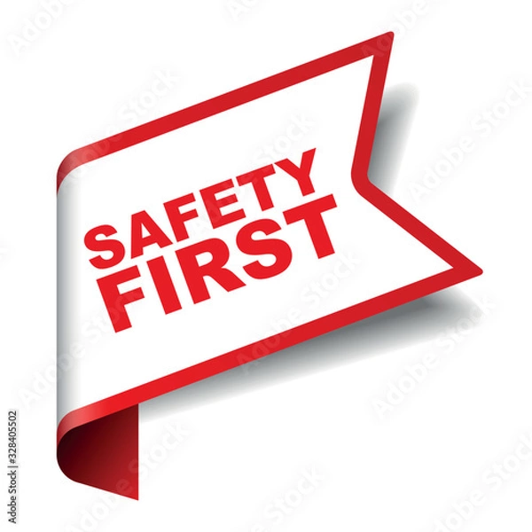 Obraz red vector banner safety first