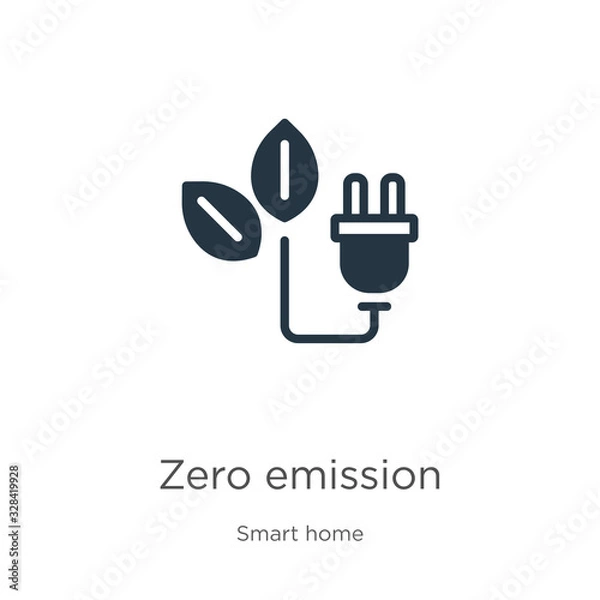 Fototapeta Zero emission icon vector. Trendy flat zero emission icon from smart house collection isolated on white background. Vector illustration can be used for web and mobile graphic design, logo, eps10
