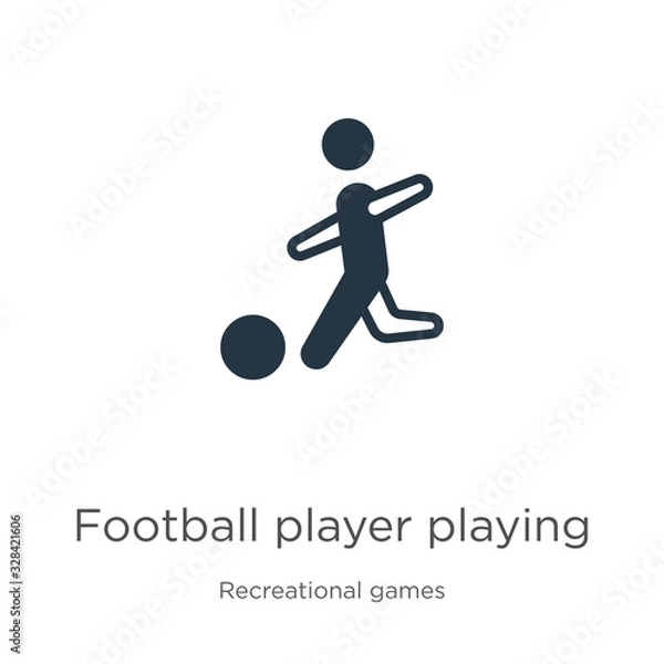 Fototapeta Football player playing icon vector. Trendy flat football player playing icon from recreational games collection isolated on white background. Vector illustration can be used for web and mobile