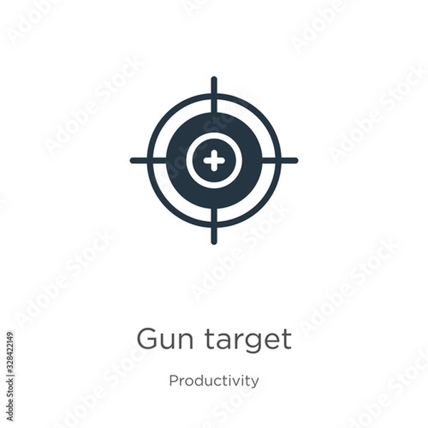 Fototapeta Gun target icon vector. Trendy flat gun target icon from productivity collection isolated on white background. Vector illustration can be used for web and mobile graphic design, logo, eps10