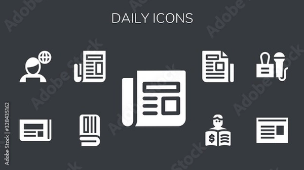 Fototapeta Modern Simple Set of daily Vector filled Icons