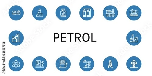 Obraz petrol icon set