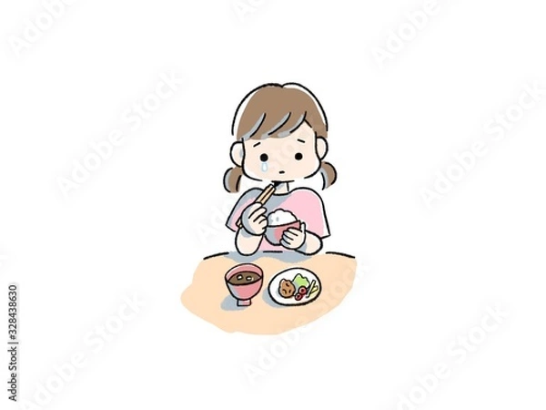 Fototapeta 女の子　ひとり ごはん