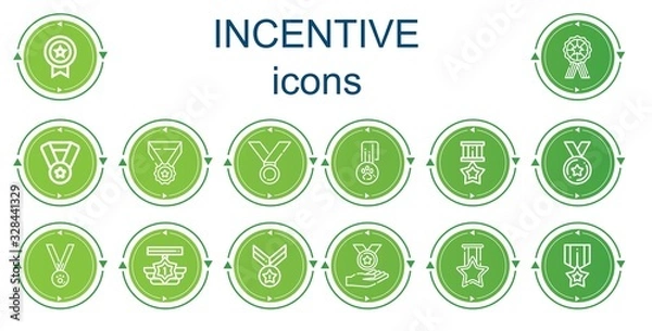 Obraz Editable 14 incentive icons for web and mobile