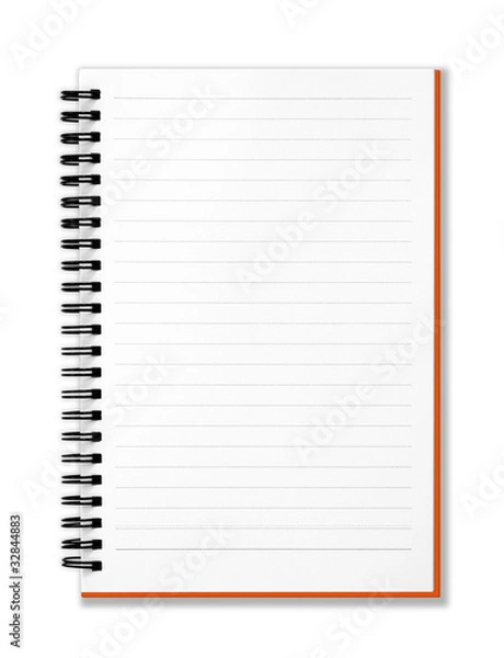 Fototapeta isolated white notebook on white background