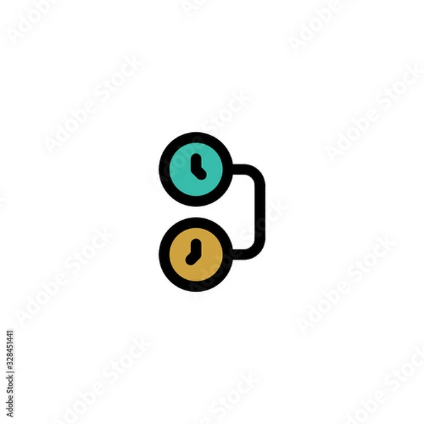 Fototapeta Time Lapse Back to Icon, Logo, Vector